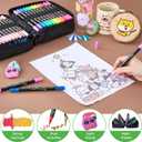 120 Colors Acrylic Paint Markers,Dual Tip Acrylic Marker Set With Fine Tip and Brush Tip Contain Metallic,Glitter,Neon,Morandi,Skin Tone Series for Rock Painting,Egg,Wood,Glass,Fabric,Crafts