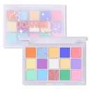 UCANBE Colorful Eyeshadow Palette  15 Colors Vibrant Matte, Dazzling Shimmer & Glitter Duochrome Finishes  Highly Pigmented, Blendable, Long-Lasting Pastel Rainbow Eye Makeup Pallet - Seaform Dreams