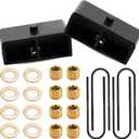 2" Rear Lift Blocks Kit Compatible with 1999-2022 Ford F250 F350 Super Duty, Raised by 3 inch Rear leveling Kit with U-bolts Set Fits 2000-2005 Ford Excursion