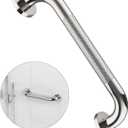 12 Inch Anti Slip Shower Grab Bar Handle, ZUEXT Chrome Finish Stainless Steel Bathroom Grab Bar, Knurled Bathroom Balance Bar,Safety Hand Rail Support,Handicap Elderly Injury Senior Assist Bath Handle