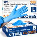 Supmedic Medical Soft Max Nitrile Exam Gloves, 100 Count Latex-Free Powder-Free Non-Sterile Food Safe Disposable Glove, Blue