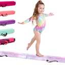 Balance Beam For Kids - Premium Gymnastics Equipment In Non Slip Faux Suede -210cm- High Density EVA Foam - Bonus Flash Cards, Carry Straps, Carry Case