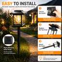 2-Pack Solar Pathway Lights - High-Efficiency Polycrystalline Panels for All-Night Glow - IP65 Waterproof Outdoor Landscape Lighting for Garden, Walkway & Driveway Security (Black)