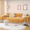 Waterproof & Anti-Slip Sofa Cover - Cat & Dog Claw-Resistant Furniture Protector, Stylish Scratchproof Couch Cover for Pets, Universal Fit Most Couche(XLarge,78"X118") (Turmeric Yellow)