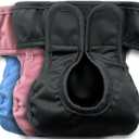 Kitty Bum Bums Reusable Cat Diapers and Stud Pants to Prevent Pee Marking - with Adjustable Tabs to Fit (Pack of 3) (Small)