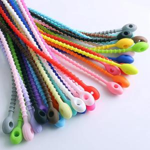Silicone Zip Ties,Silicone Ties Clips,Reusable Rubber Zip Ties for Cord&Cable, Multi Purpose Twist Ties, Food Sealing Tie, Cable Strap Cord Organizer, Household Snake Strap (30, 8.5in)