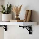 6 Inch Folding Shelf Brackets, 4 Pack (2 Pairs) Heavy Duty Metal Collapsible Wall-Mounted Brackets, Space-Saving DIY Foldable Shelf for Benches and Tables, Matte Black