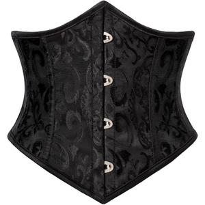 Scarlet Darkness Corset Belt for Women Fishbone Wide Waist Corset Pirate Belt (18, Black Jacquard)