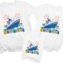 Family Cruise Shirts Family Matching Cruise Outfits Cruise Squad Shirts Magical Tshirts Summer Vacation Tops (White, XXL)