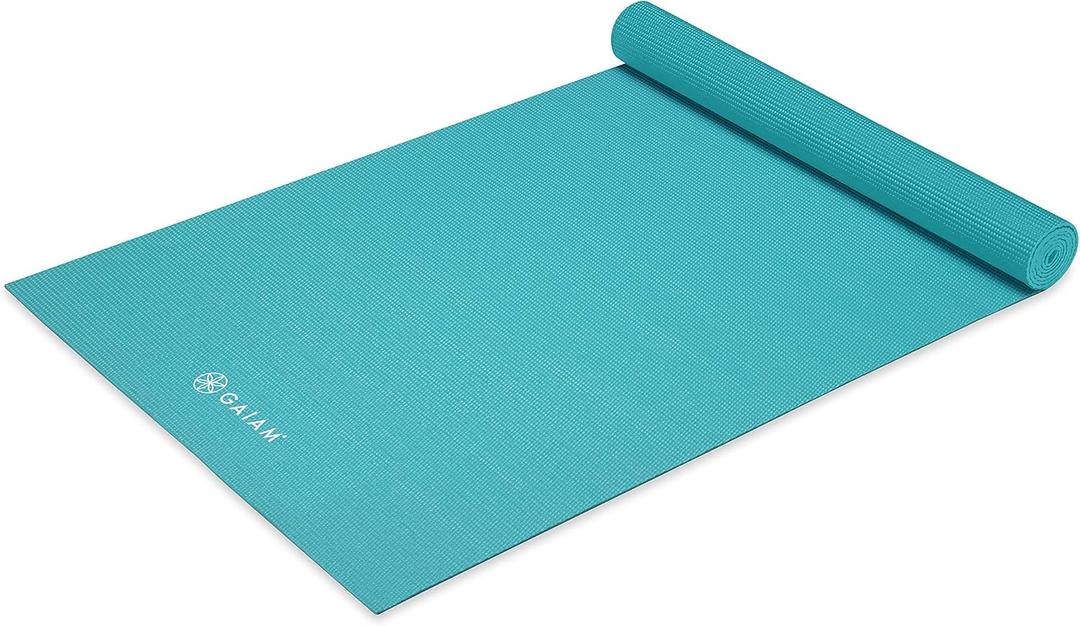 Gaiam Solid Color Yoga Mat, Non Slip Exercise & Fitness Mat for All Types of Yoga, Pilates & Floor Exercises