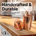 Pure Copper Tumblers Set of 4 | 350ml (11.8oz) | Handmade Ayurvedic Drinkware for Health & Wellness | Travel Copper Cups
