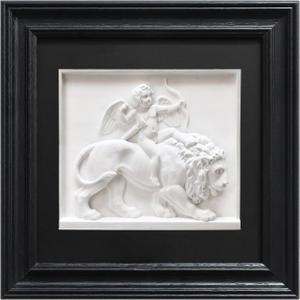 FOLKOR LIFE Cherub Angels Framed Wall Art Sculpture for Modern Classical Decor, Black and White Wall Decor Greek Mythology Cupid Classic Artwork Figurines for Room Decor, Gift for Anniversary