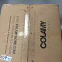 COLAMY Fabric Side Dining Chairs Set of 2, Wingback Upholstered Dining Room Chairs with Tufted Button, Living Room Chairs for Home Kitchen, Beige