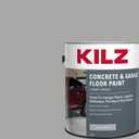 KILZ 1-Part Epoxy Acrylic Concrete and Garage Floor Paint, Interior/Exterior, Satin, Silver Gray, 1 Gallon