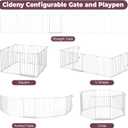 190" Extra Wide Baby Gate Playpen, Adjustable Baby Fence Play Yard, Long Dog Gates Indoor for Stair Doorway Fireplace, Large Child Gate for Toddler Kid Pet, Family Essentials Safty Gate, White