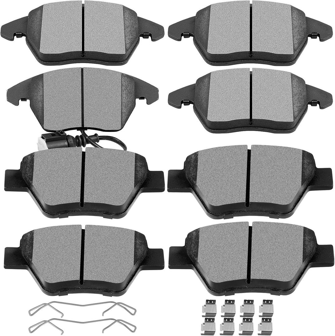 SCITOO D1456 D1107 Front Rear Brake Pads Sets Fit For Audi For A3 11-12,For A3 Quattro 10-13,For VW For TYPE 1 12-14,For Eos 09-16,For Golf 10-11,For GTI 12-14,For Jetta 10 16-18