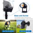SUNVIE 120V Spot Lights Outdoor LED Landscape Lighting 12W AC Spotlights for Yard Waterproof Landscape Spotlight with Spiked Stake for Tree Garden Pathway Warm White Flag Lights US 3-Plug in, 4 Pack