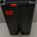 Rubbermaid Premier Series III Step-On Trash Can for Home and Kitchen, with Stainless Steel Rim, 12.4 Gallon, Charcoal, for Home/Kitchen/Garage/Apartment/Office