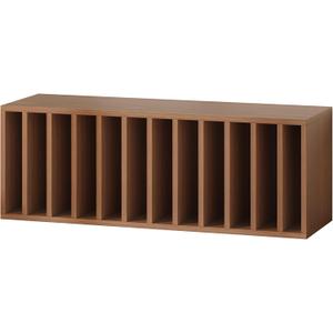 IOTXY DIY Modular Cube Bookcase - CubeXY Customizable Stackable Expandable Basic Shelving Units, 12-Cube Wooden Open Bookshelf with Removable Shelves for 10-inch Vinyl Record Storage Organizer, Walnut
