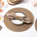 SHACOS Round Braided Placemats Set of 8 Washable 15 inch Round Table Mats Woven Place Mats for Dining Table (Brown, 8)