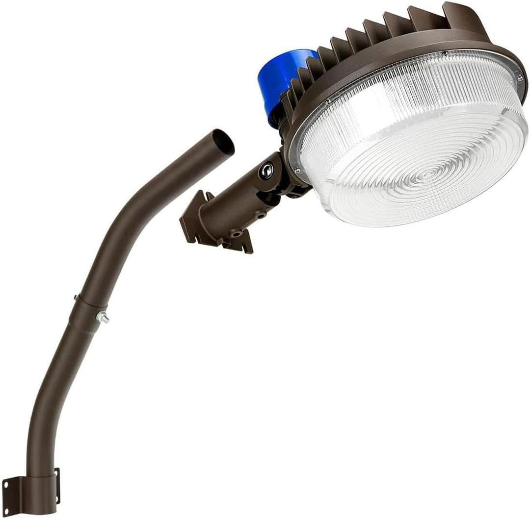 Juyace 18000lm LED Barn Light Dusk to Dawn Outdoor Lighting 120W 5000K Daylight Adjustable Angle Yard with Photocell IP65 Waterproof for Security Area Brown