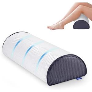 FcyLd Bolster Pillow-Knee Pillow for Back Sleeping-100% Memory Foam Bolster Pillow for Legs, Lumbar Support Cylinder & Spine, Premium Under Knee Cushion for Bed, Massage Table & Home Use, 20"x7.8"x5"
