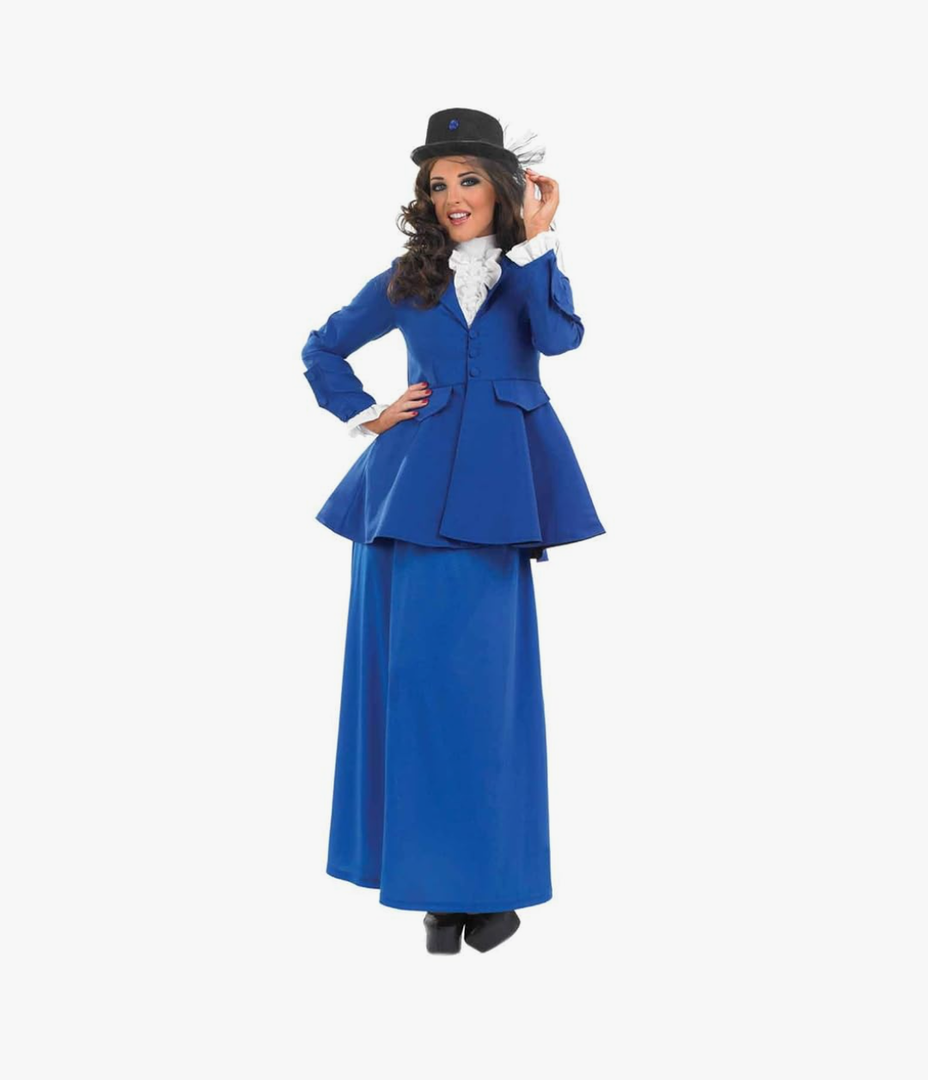 fun shack English Nanny Costume for Women, Adult Mary Poppins Book Character Outfit, Classic Nanny Dress M