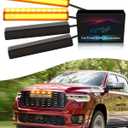LED Grill Lights for Dodge Ram 2025 2024-2019 Grille Raptor Lights Ram 1500 2500 3500 Accessories Front Grille Trims,4pcs (Yellow)