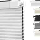 SUNOFF Cordless No Drill Blackout Cellular Shades, 21" W x 48" H, White