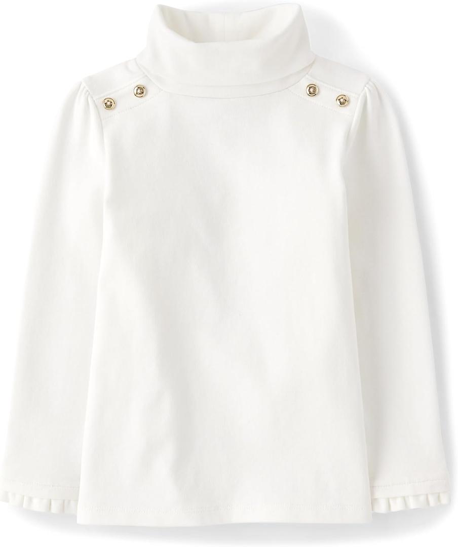 Gymboree Girls and Toddler Long Sleeve Turtleneck Shirts (2T, White)