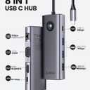 ORICO USB C Docking Station, 8-in-1 Laptop USB C Dock with 4K HDMI, VGA, Gigabit Ethernet, 3*USB 3.0 & 1*USB 2.0, 100W Power Delivery Compatible with MacBook, iPad, Steam Deck or Other Type C Devices (Grey)