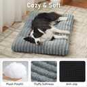 FURTIME Washable Dog Bed Large Sized Dogs, Deluxe Dog Crate Beds Comfy Fluffy Kennel Pad Anti-Slip Pet Sleeping Mat, Machine Washable Dogs Pillow, 35"x23"x3.5", Gray