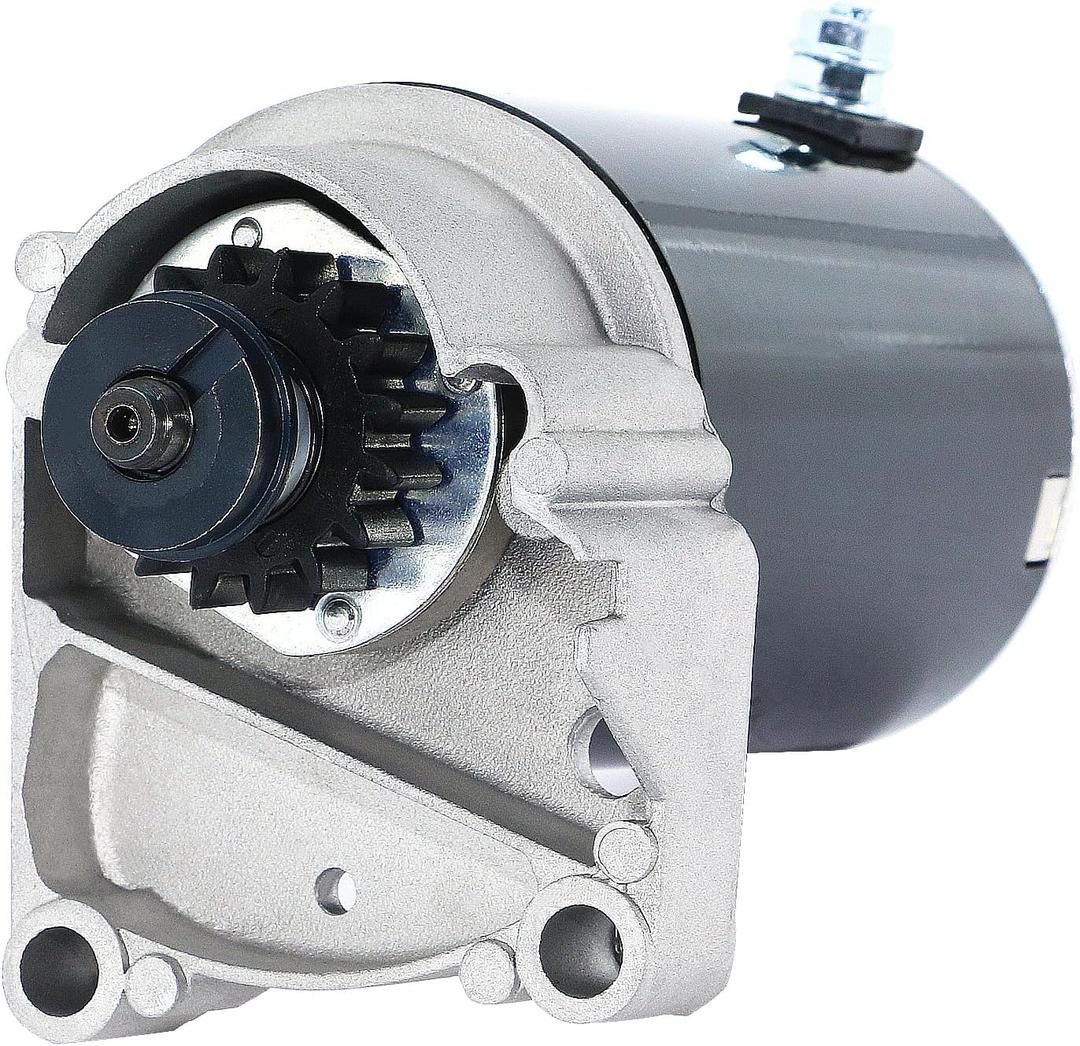 Starter New Replacement for Briggs and Stratton 16 Teeth 399928 498148 495100, 14 16 18 HP 1996-1998 Air Cooled Briggs V Twin Cylinder HD 108mm Horizontal & Vertical System SBS0009 410-22010 5744N