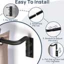 ENJOYBASICS Blackout Curtain rod for windows 48 to 84, 5/8 in Wrap Around Curtain Rods for Bedroom, Living Room, Adjustable from 30 to 86 Inches, Matte Black