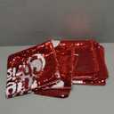 Bling Christmas Sequin Pillow Covers 18 x 18 Inches Set of 4 Red Reversible Sequins Pillow Case Magic Mermaid Throw Decorative Xmas Cushion Cover for Couch