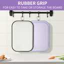 Plastic Cutting Board,Large Cutting Board Dishwasher Safe,Chopping Boards with Non-slip Feet and Juice Grooves,BPA Free,Non-Porous,Rotating Steel Ring Handle,(PURPLE, 15.35"x10.6")