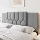 Upholstered Tufted Headboard, 3 in 1 Headboard for Full/Queen/King Size Bed, Height & Width Adjustable Head Boards, Attach Frame, Study & Comfortable, Ideal for Bedroom, Dorm, Guest Room, Grey