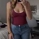 Imily Bela Womens Rib Knitted Tank Tops Crew Neck Summer Tops Sleeveless Going Out Camis Casual Loose Fit 2025 (Pink)