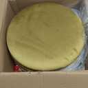 Wimarsbon Velvet Foot Rest Stool Multipurpose Dressing Stools Upholstered Round Storage Ottoman Modern Soft Vanity Chair with Memory Foam Seat Yellow