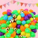 Abakuku 300 Pcs Easter Eggs,2.35" Assorted Bright Colors Plastic Easter Eggs for Easter Hunt,Easter Themed,Decorations,Basket Stuffers Fillers
