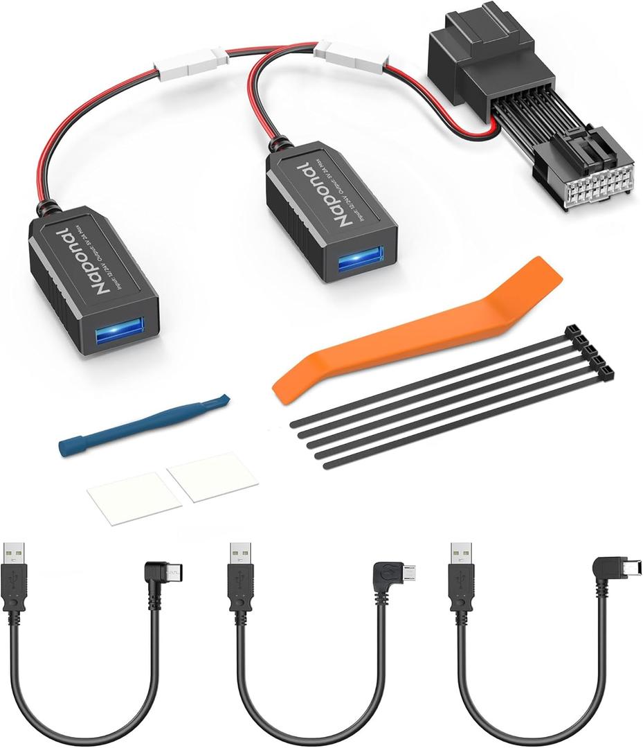 GPS Dash Cam Power Adapter, (16Pin Type A Connector) Mirror Camera Radar Charger Station GPS Dashcam Charger Cable for Select Ford Bronco, F150 and More with Auto-dimming Rearview Mirror