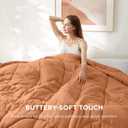 Bedsure Queen Comforter - Comforters Queen Size for All Season, Ultra-Soft Down Alternative & Prewashed Duvet Insert Blanket for Bed, with 4 Tabs,Machine Washable, Burnt Orange, 88x88 in