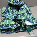 Boys Waterproof Ski Jacket Fleece Lined Warm Winter Snow Coat Hooded Winter Jacket for Kids (8-9, Green Geometry)