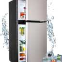 Mini Refrigerator with Freezer, 3.5 Cu. Ft. Small Fridge with Freezer 2 Door Mini Fridge with 7-Level Adjustable Thermostat Removable Shelves, Compact Refrigerator for Office/Dorm/College/RV, Silver
