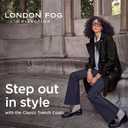 LONDON FOG womens Double-Breasted Long Trench Coat with Belt (X-Small, Black)