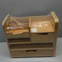 ZOOFOX Bamboo Desk Organizer with Adjustable File Holder, Mail Organizer Countertop with Drawer, 4-Tier Desktop Organization and Desk Accessories for Home Office School Supplies, No Assembly Required