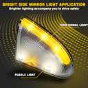 LED Side Mirror Light Turn Signal Bulb Puddle Lamp Lens Cover Fit For Dodge Ram 1500 2009-2018 Ram 2500 2010-2018 Replaces 68064949AA/68064949AA 68232479AA/68232479AA