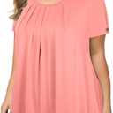 MANER Women's Plus Size Tops Short Sleeve Flowy Shirts Casual Blouses Tunic Tops L-4XL
