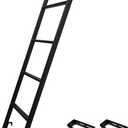 RV Bunk Bed Ladder One-Piece Steel, 66" Bunk Bed Ladder with Flexible and Adjustable Hooks, Safe and Non-Slip Bunk Ladders for RV Home Dormitory, Load-Bearing 330 Pounds