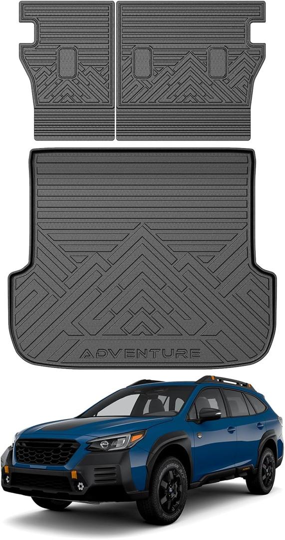 Mixsuper Cargo Liner for Subaru Outback 2020-2025, Cargo Mat Backrest Mat for Outback, All Weather Trunk Mat Backrest Mat TPE Back Seat Cover Protector for Outback Accessories